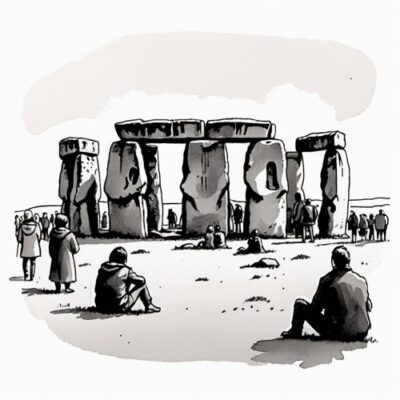 Stonehenge cartoon drawing