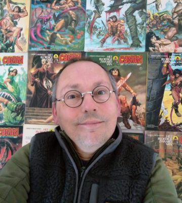 Harry Wibier and some of his Conan the Barbarian comics